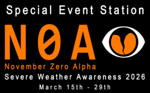 N0A November Zero Alpha Skywarn Youth Severe Weather Awareness Special Event Station March 15 through March 29